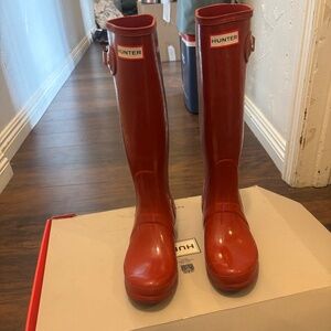 Red Hunter Rainboots Tall
